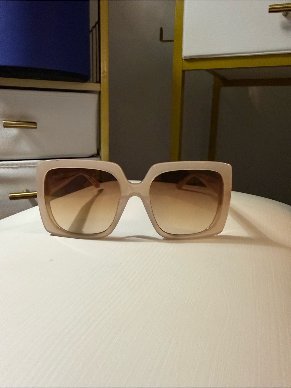 Patricia Nash Pale Pink/Taupe Oversized Square Sunglasses